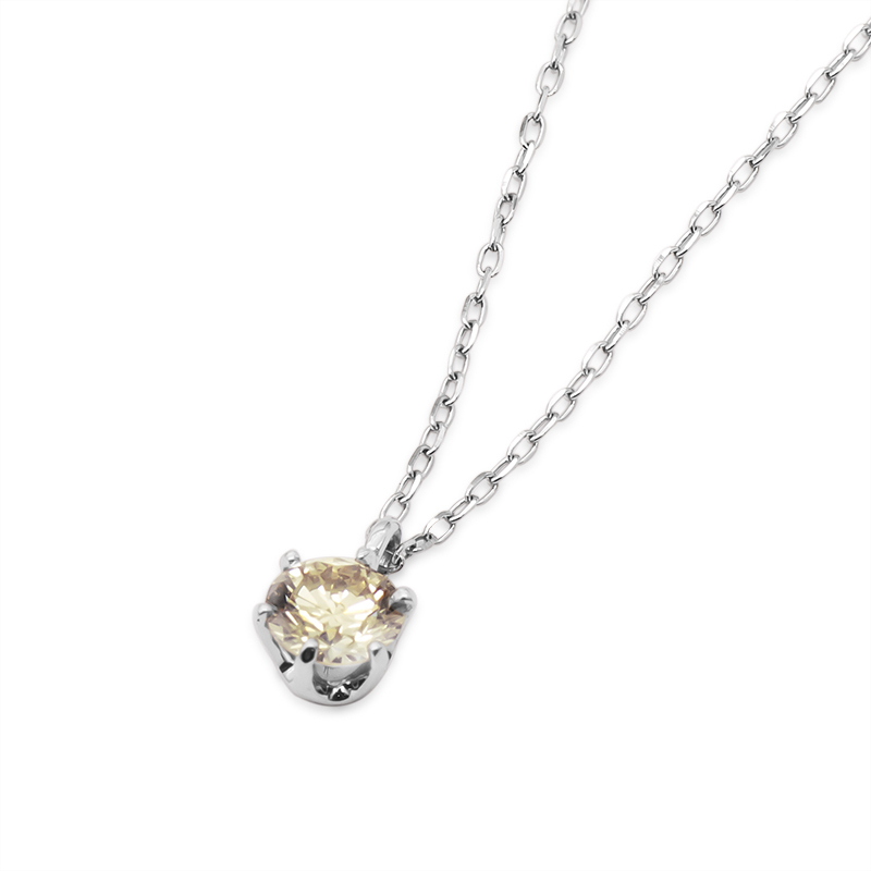 PT950 0.20ct ダイヤモンドネックレス シャンパンカラー 喜ばれる
